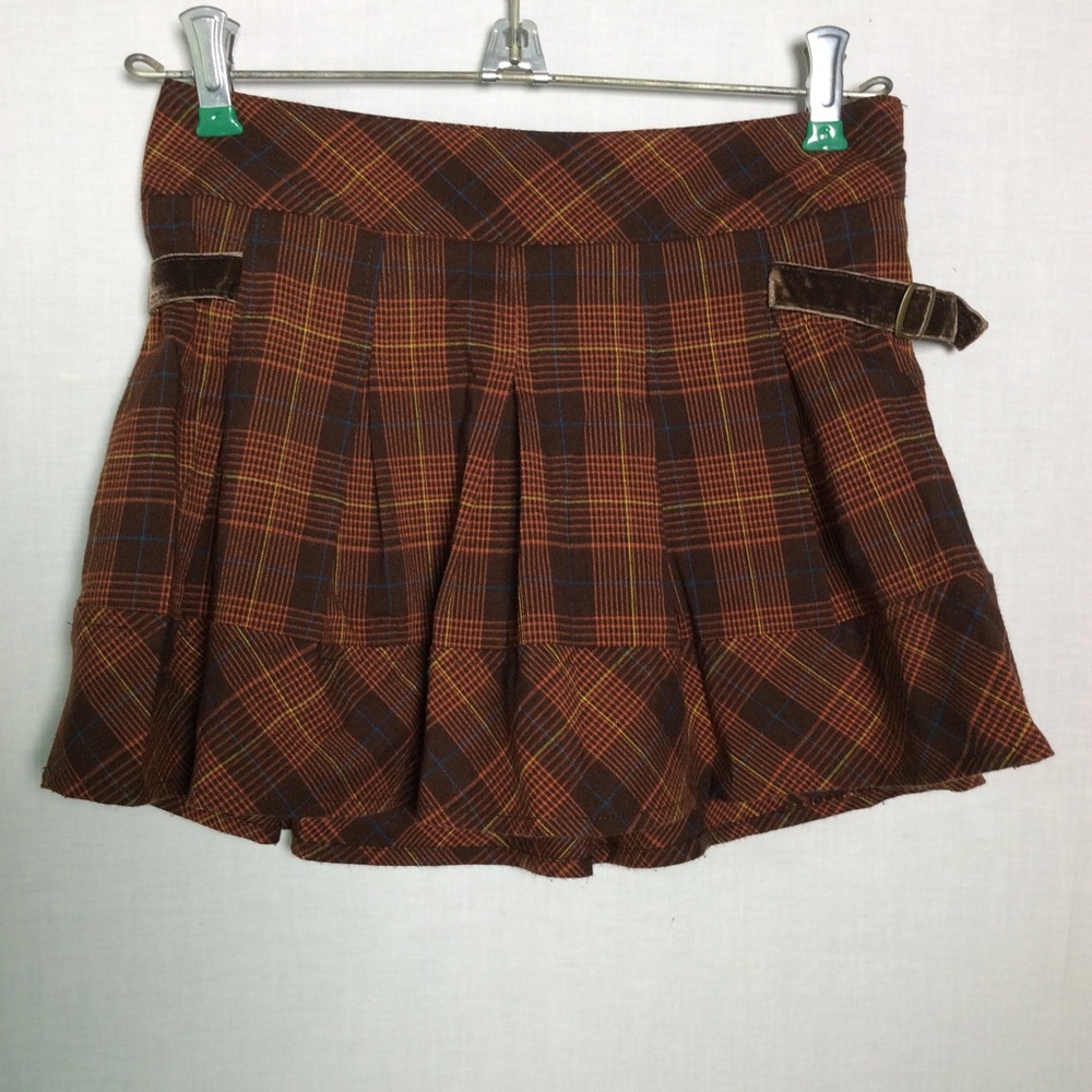 Cherokee Girls Brown Plaid Skort